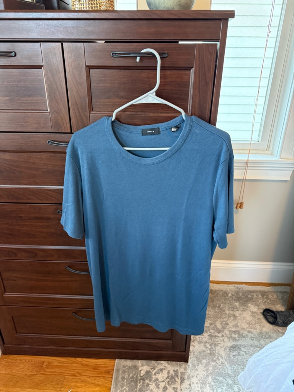 Theory Men's Crew Neck T-Shirt in Dusty Blue